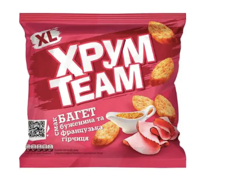 Сухарики ХрумTeam Багет Буженина-ФрГірч 0.09кг